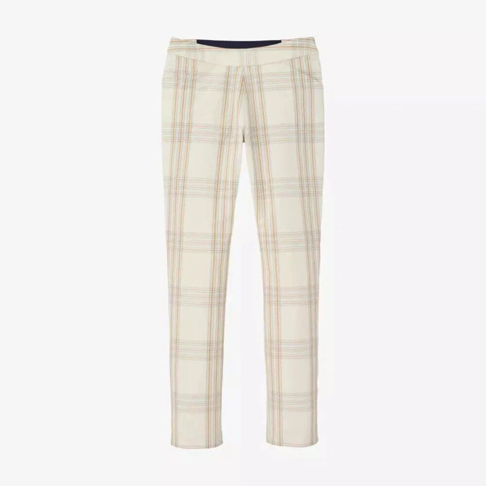 Peter Millar Dynamite Technical Pants‎ Womens 2 Ivory Plaid LF22EB50A